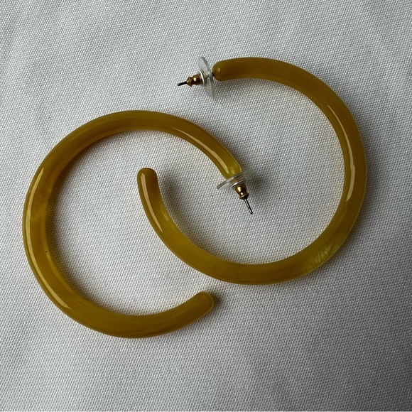 Ann Taylor Earrings, Yellow Hoops - Picture 3 of 5
